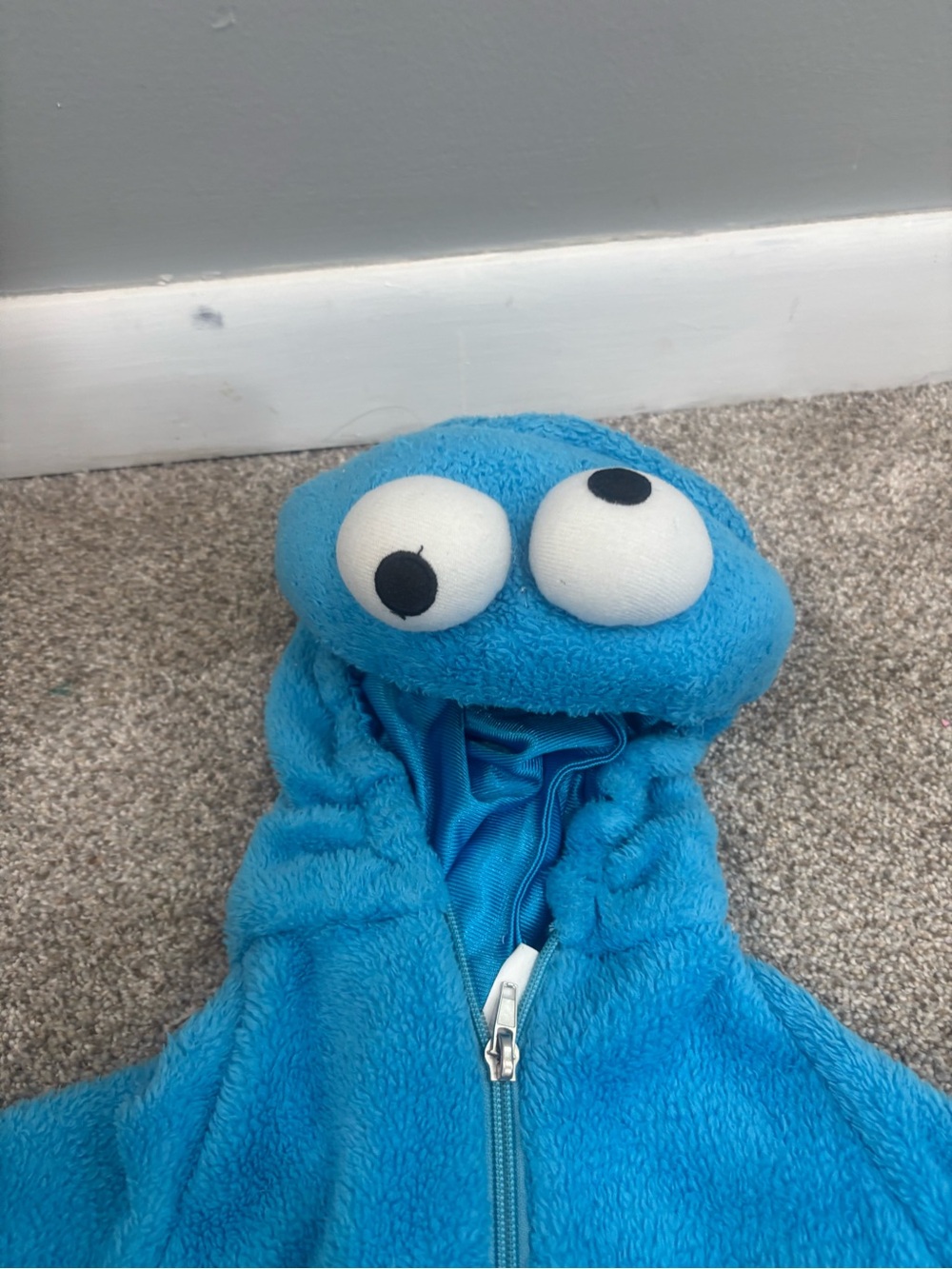 Sesame Street Cookie Monster Toddler Costume Halloween 3-4T Attached Hood - Picture 6 of 7